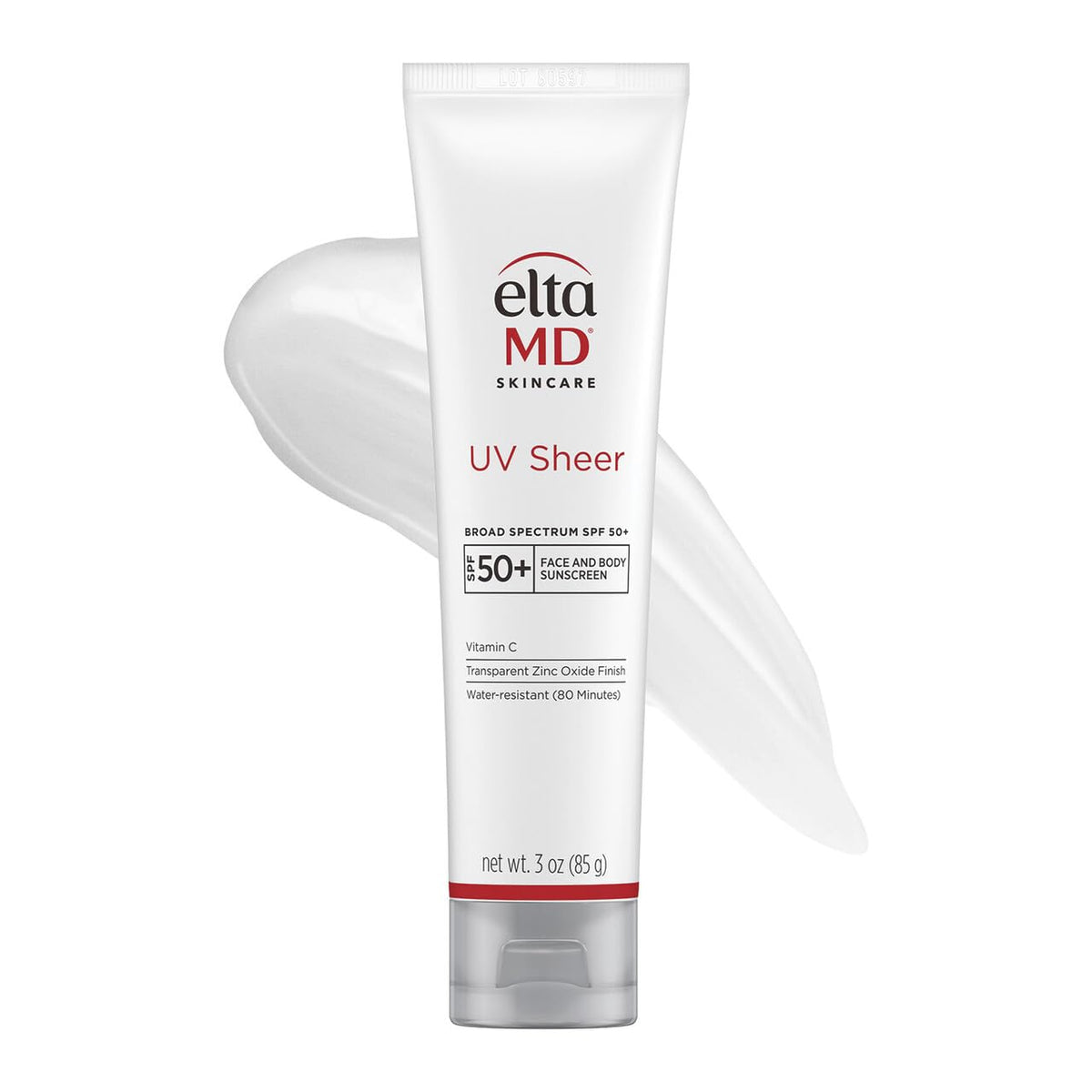 EltaMD UV Sheer Face and Body Sunscreen with Zinc Oxide, SPF 50+, 3 oz