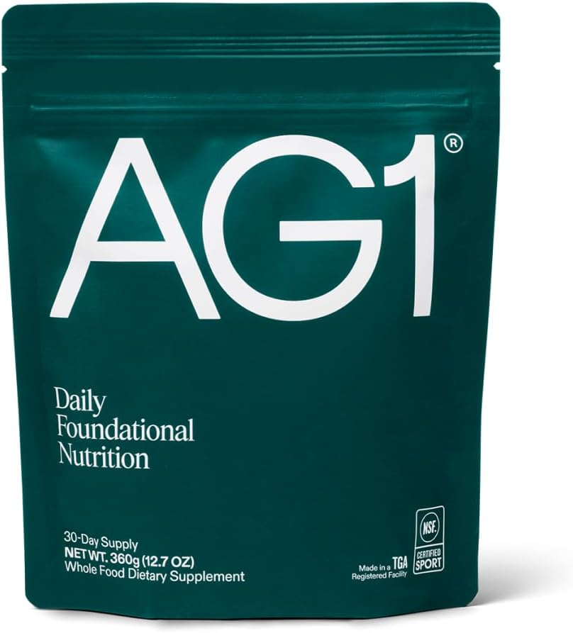 AG1 Greens Powder Superfood, 75 Vitamins and Probiotic Blend, Refill Pouch