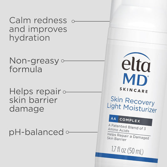 EltaMD Skin Recovery Light Face Moisturizer for Dry Skin, Oil Free, 1.7 oz