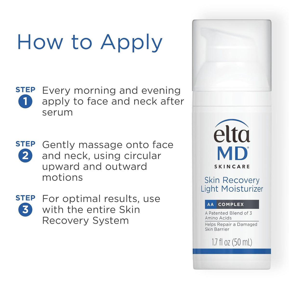 EltaMD Skin Recovery Light Face Moisturizer for Dry Skin, Oil Free, 1.7 oz
