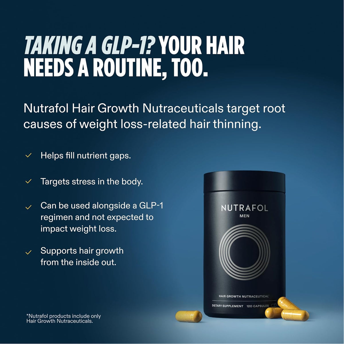 Nutrafol Men Hair Growth Supplements, Ages 18-49