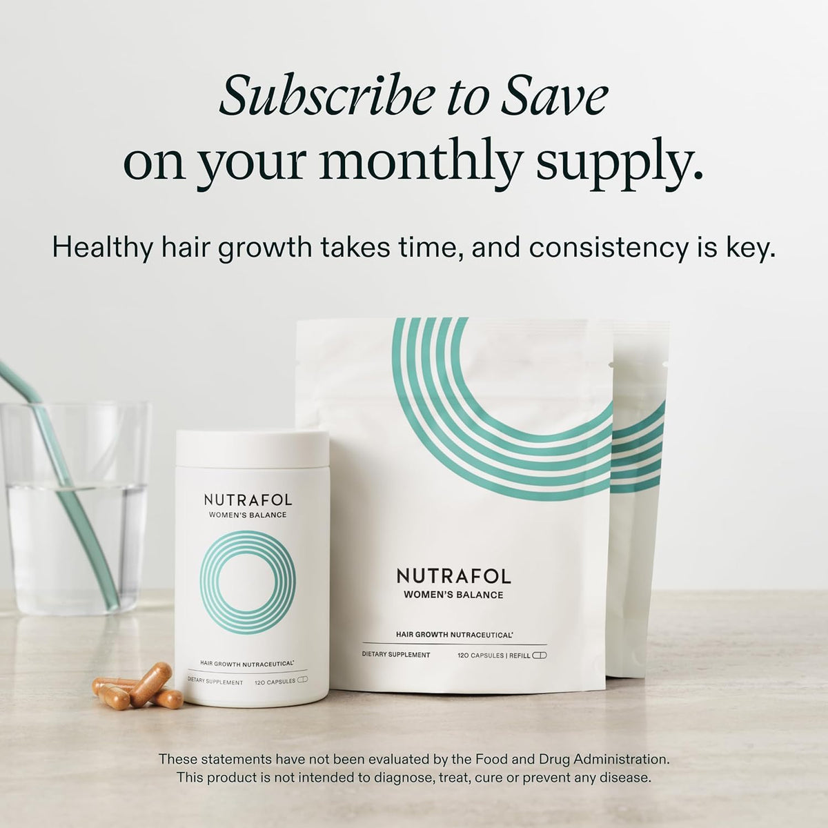 Nutrafol Women's Balance Hair Growth Supplements, Age 45+, 1-Month Bottle