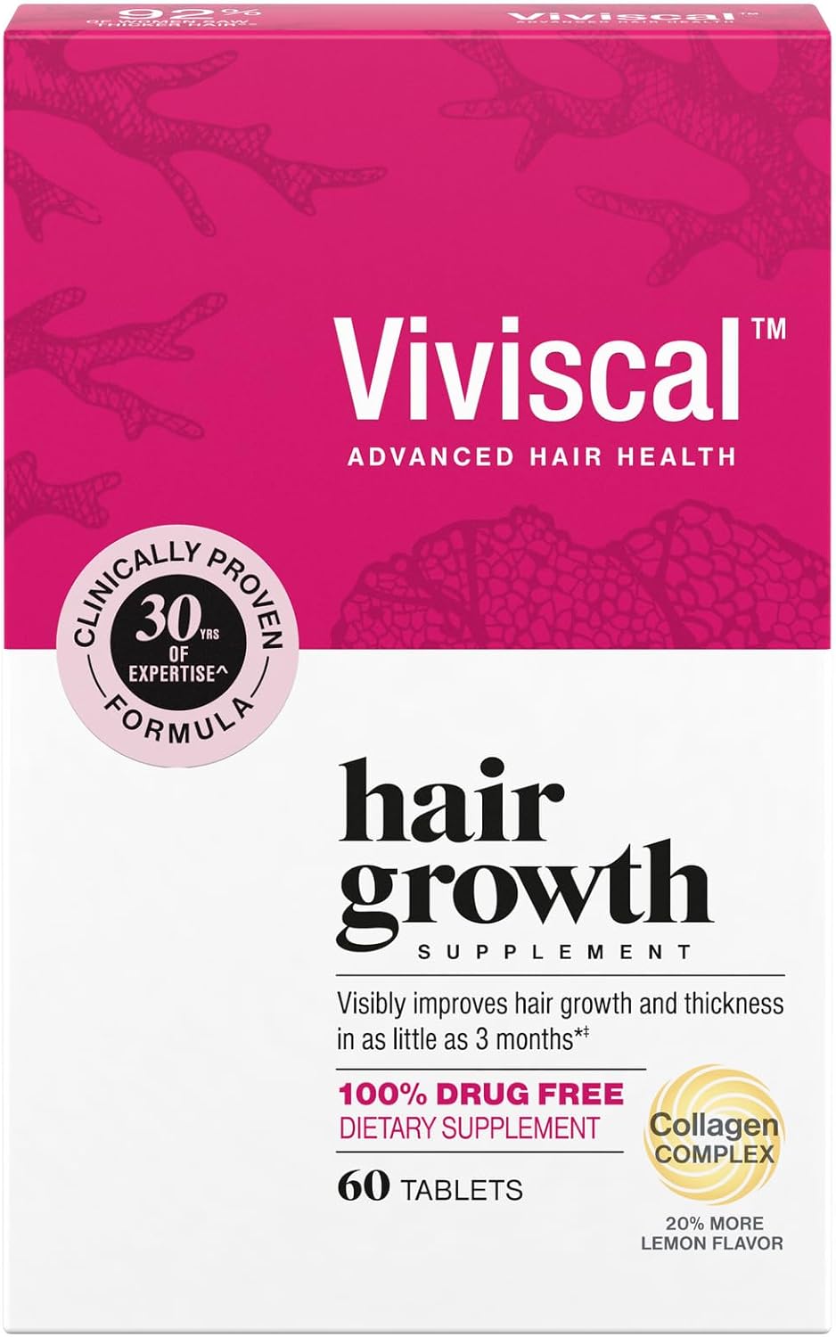 Viviscal Hair Growth Supplements for Women, 60 Tablets, 1 Month