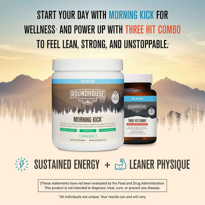 ROUNDHOUSE PROVISION Morning Kick Greens Powder, Watermelon Mint, 3 Pack