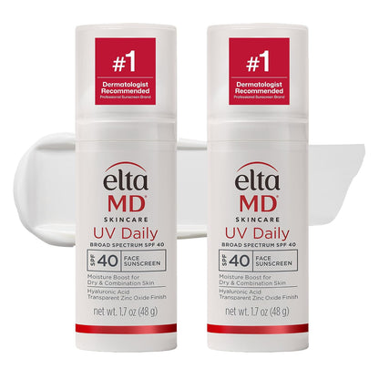 EltaMD UV Daily Face Sunscreen Moisturizer, Zinc Oxide, SPF 40 and SPF 50