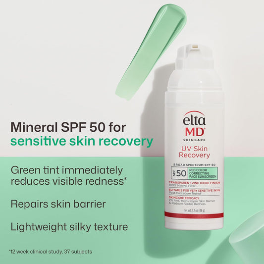 EltaMD UV Skin Recovery 100% Mineral Face Sunscreen, SPF 50