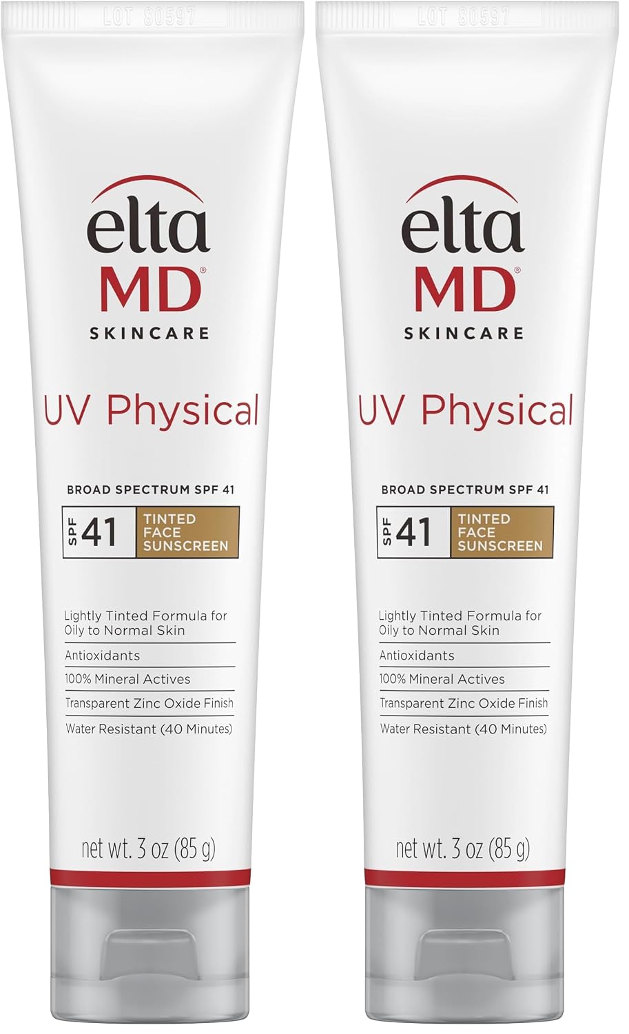 EltaMD UV Physical Tinted 100% Mineral Face Sunscreen, SPF 40 and 41