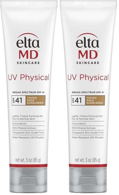 EltaMD UV Physical Tinted 100% Mineral Face Sunscreen, SPF 40 and 41