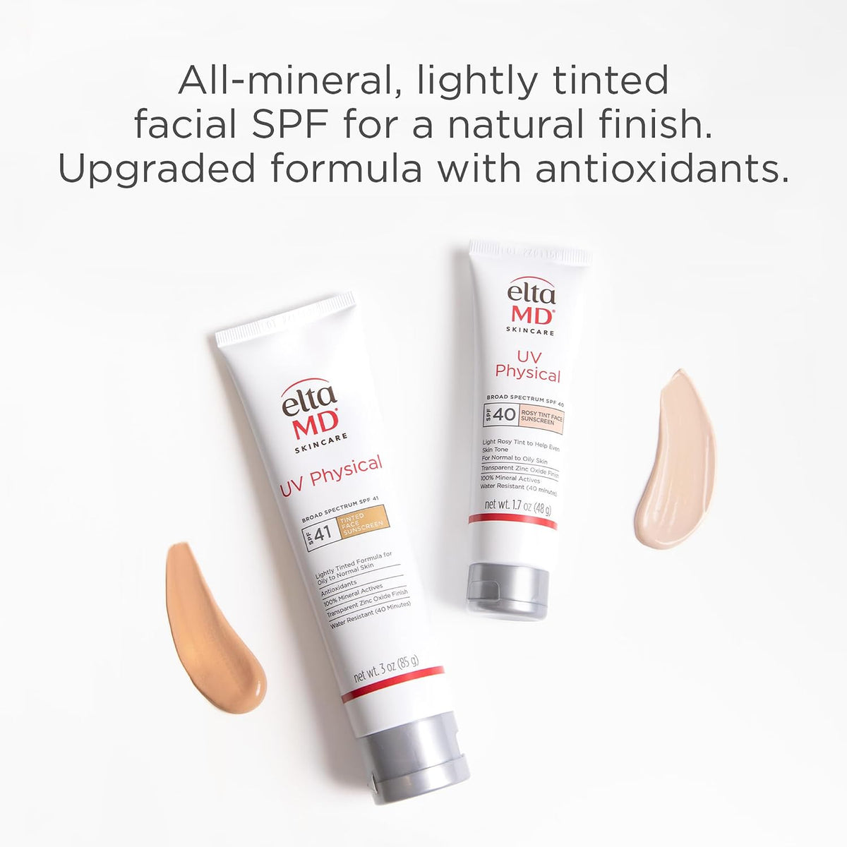 EltaMD UV Physical Tinted 100% Mineral Face Sunscreen, SPF 40 and 41