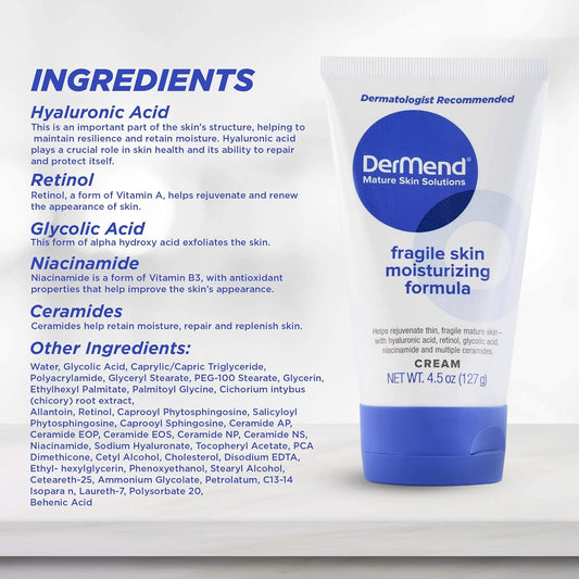 DerMend Fragile Skin Moisturizer 4.5 oz - Firms Aging Skin & Mature Skin