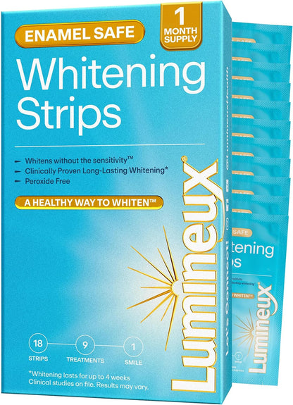 Lumineux Teeth Whitening Strips, Peroxide Free, 21 Treatments (3 Months)