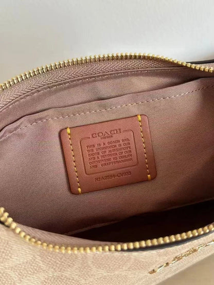 Coach NWT Teri Shoulder Bag In Signature Canvas CV933 Gold/Sand/Chalk!