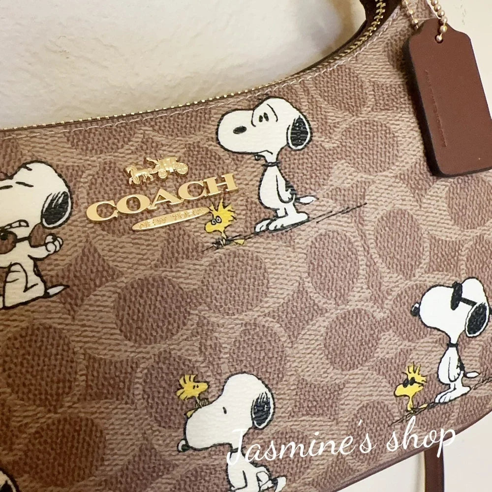 NWT Coach XPeanuts Teri Shoulder Bag With Snoopy CBJ88