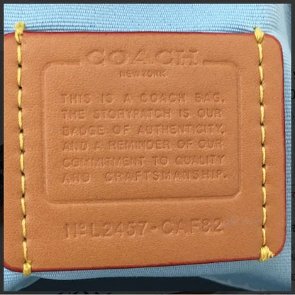 COACH CAF82 Teri Shoulder Bag Signature Denim Blue Vachetta Leather Outlet New